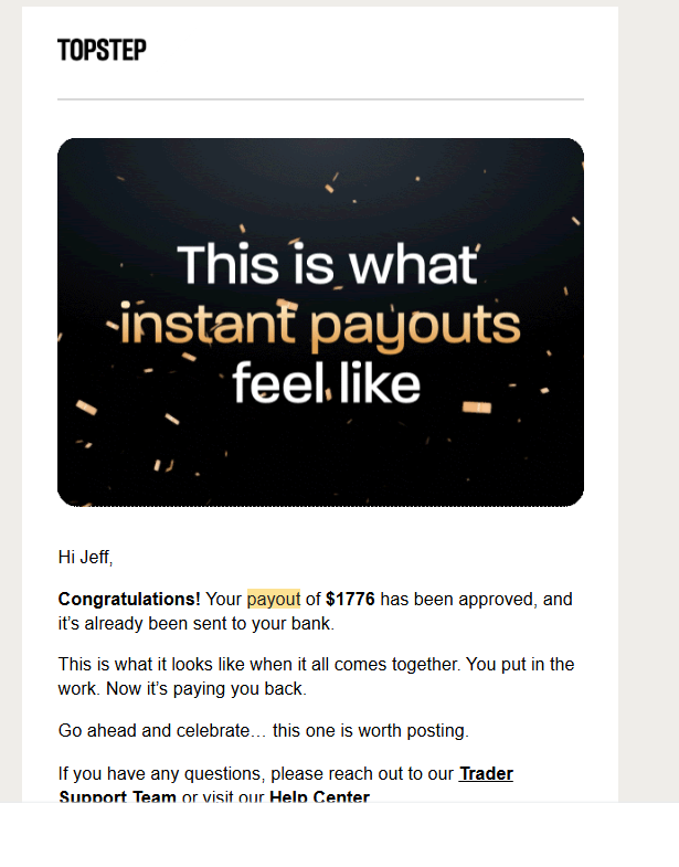 Topstep payout 1