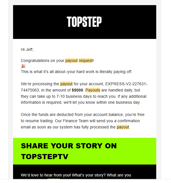 Topstep payout 4